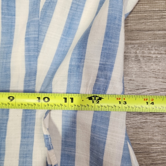 J. CREW Blue White Striped Faux Wrap Dress 0 - Picture 11 of 16